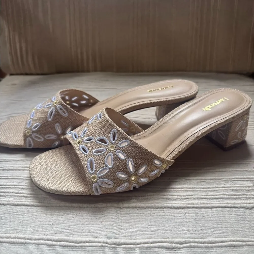 New! Larroude Brigitte Mule Raffia - Picture 2 of 8